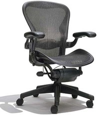 Black Aeron Chair by Herman Miller with adjustable lever