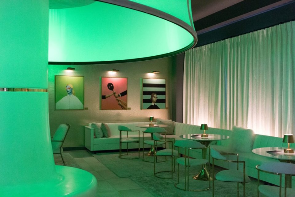 A green themed art café offers a unique brand experience