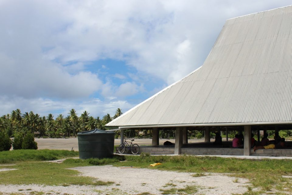 Big roof easily draining rain water in the tropics
