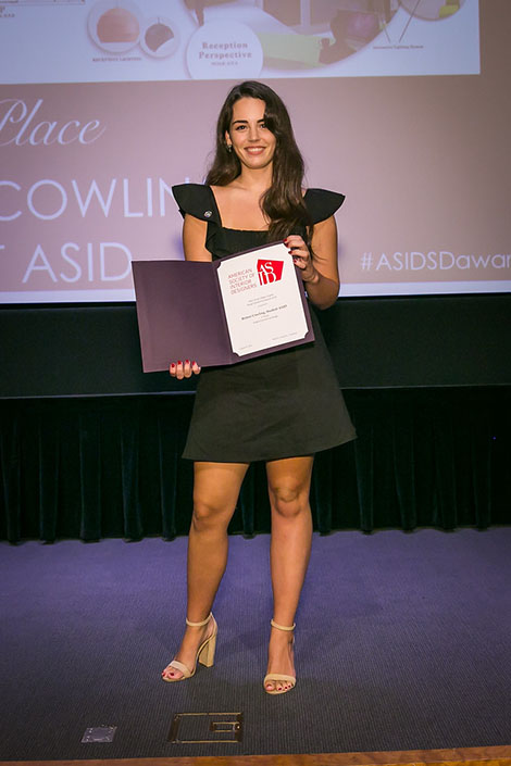 DI Student Britnie Cowling also wins two awards: 2nd place for her commercial project and 1st place for her sustainable design project