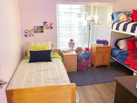 Another view of the boys' room after. Photo credit: Humble Design San Diego