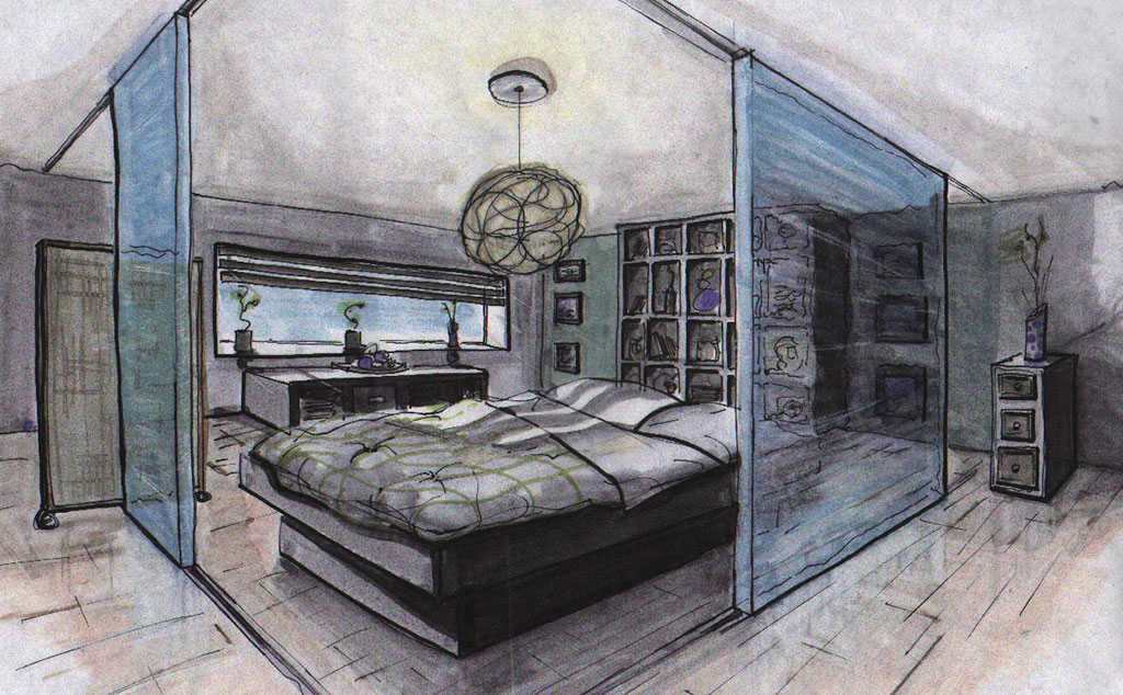 Quick Sketching master bedroom