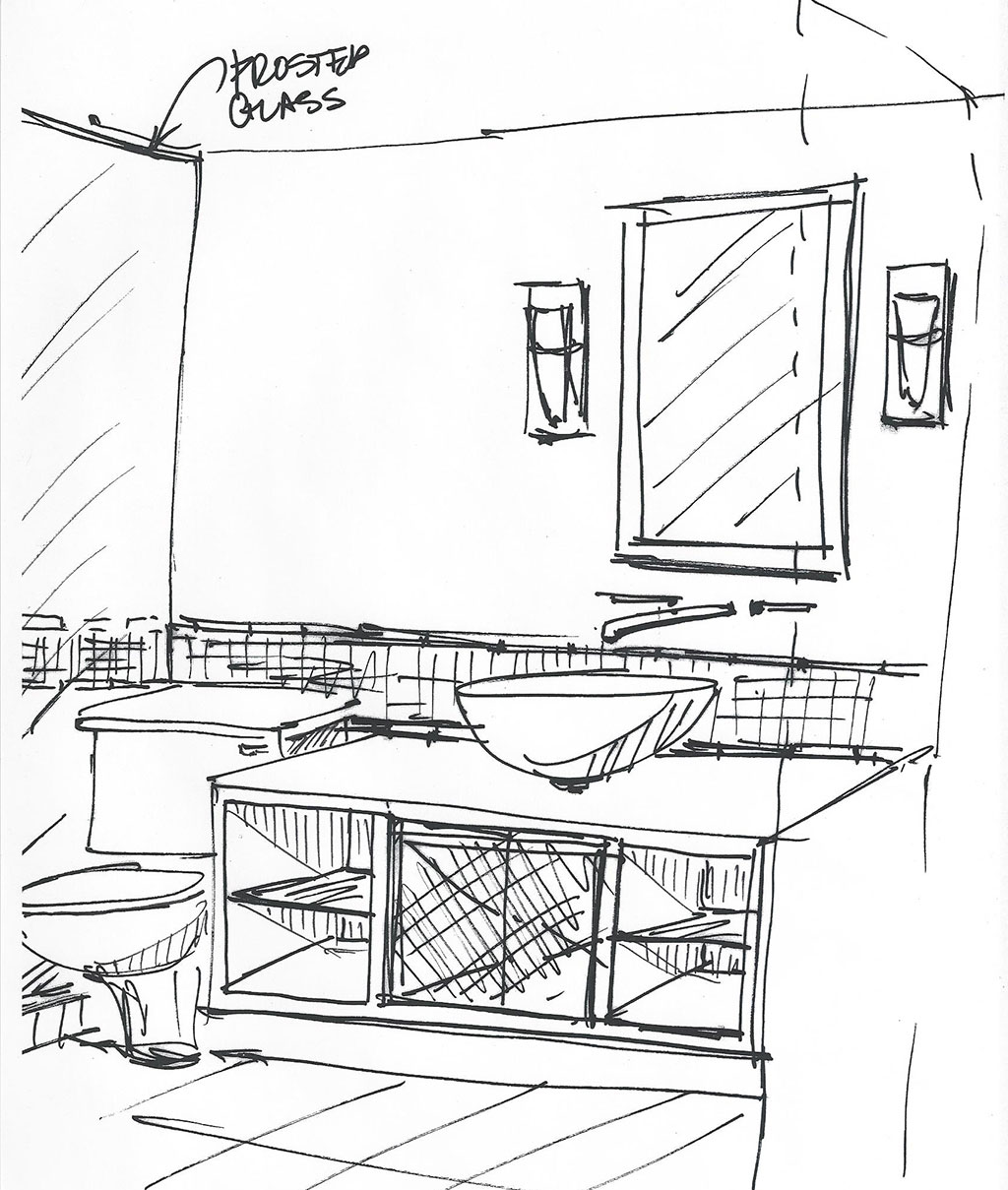 Quick Sketching Progression - bathroom