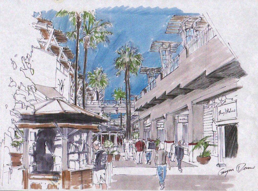 Quick Sketching outdoor mall