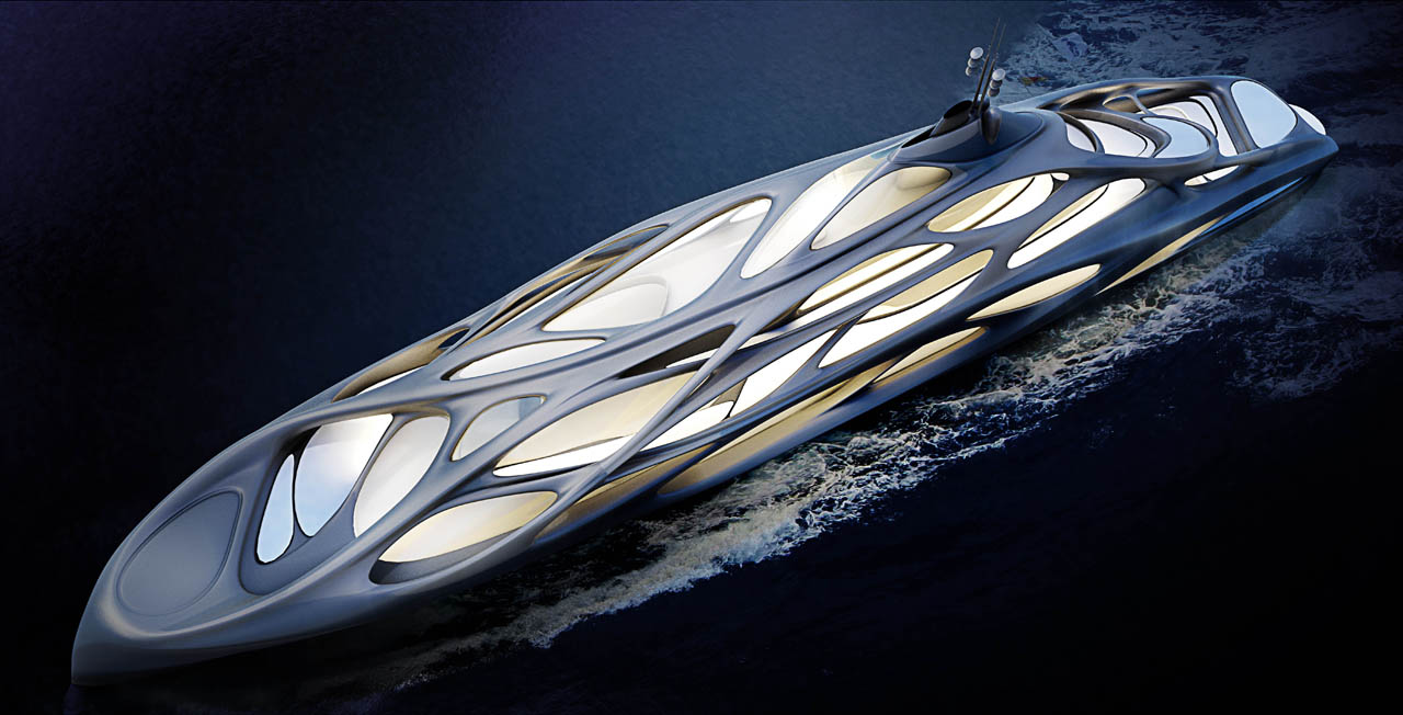 Superyacht for Blohm+Voss, Year Built: currently being designed, Interior Designer: Zaha Hadid Architects