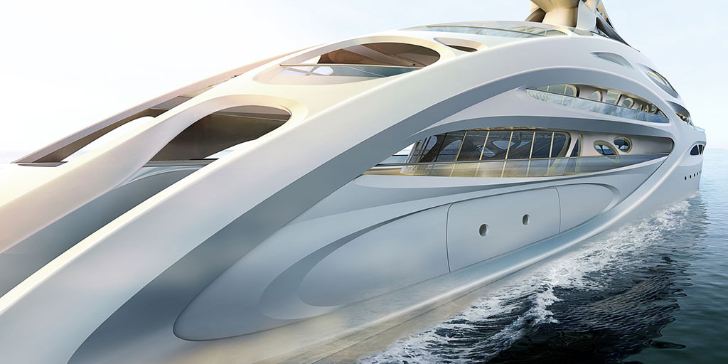 Superyacht for Blohm+Voss, Year Built: currently being designed, Interior Designer: Zaha Hadid | Yacht Interior Design | DI Interior Design Blog | Design Institute of San Diego