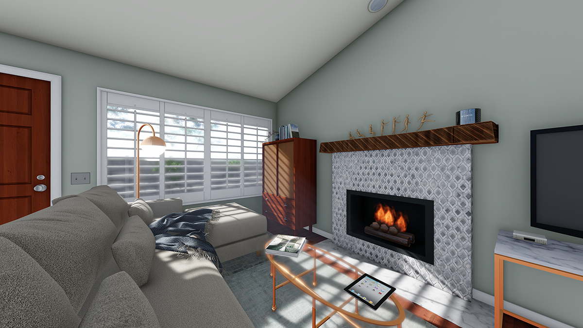 Living room project for a DI graduate that wanted to show her client her proposal.