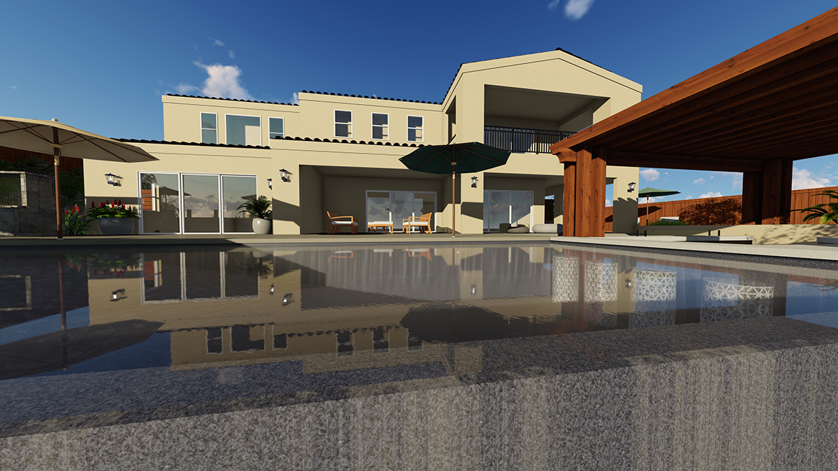 Another project for a DI graduate that owns a landscape company. She wanted to show her client the infinity pool and swim up bar.