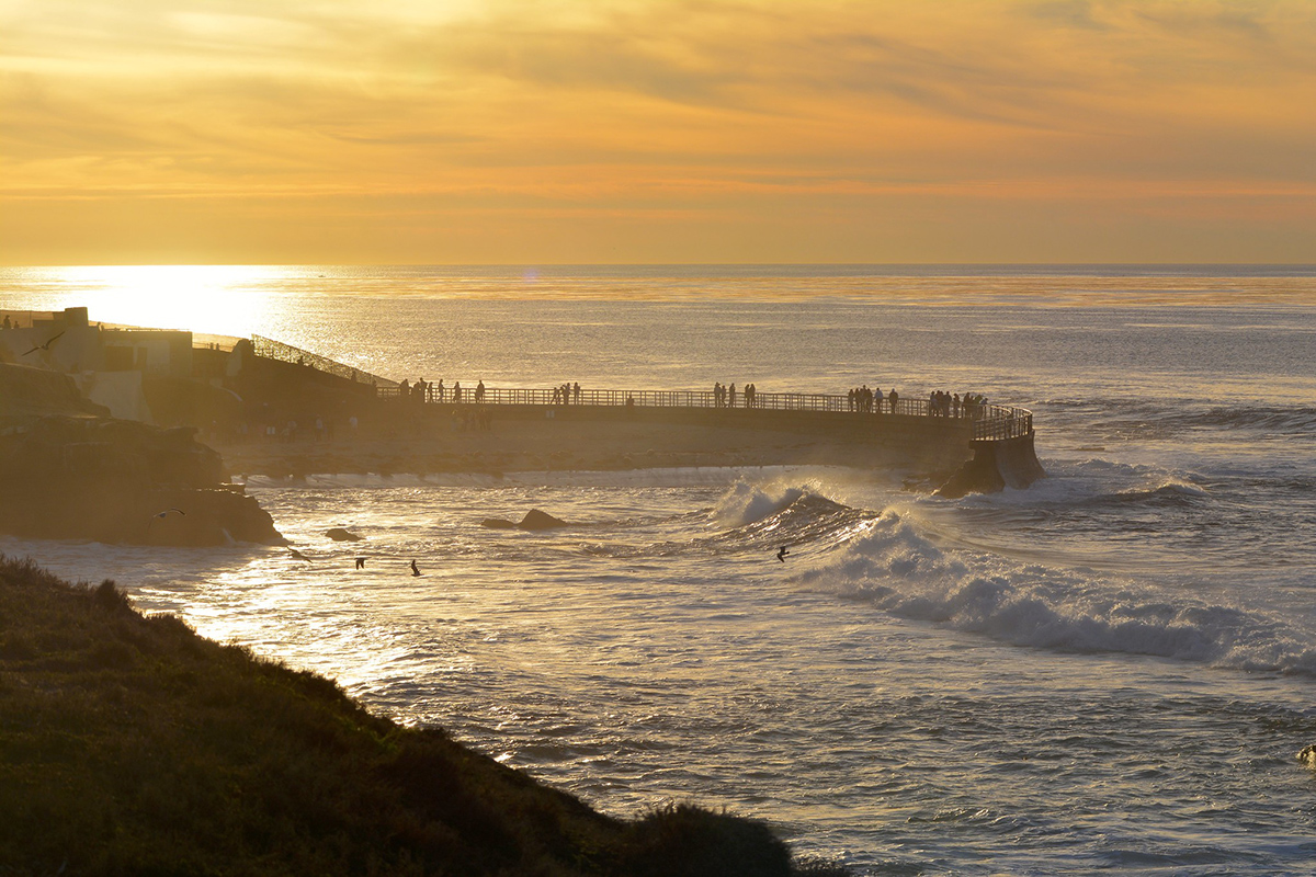 A view of the sunset over La Jolla Beach