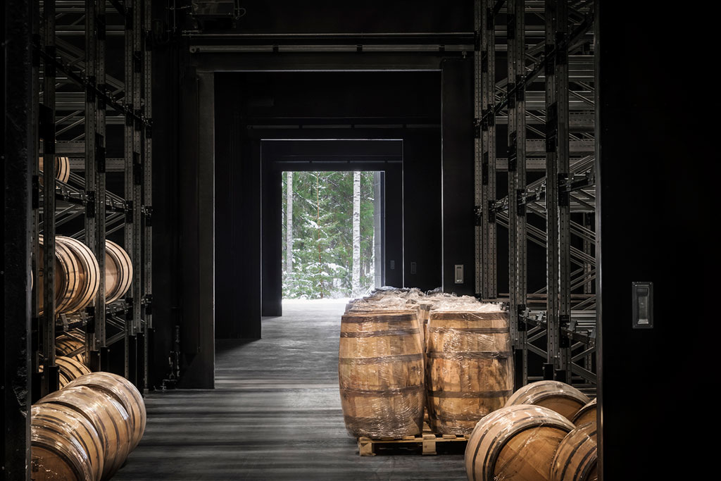 Kyrö Distillery barrel storage building designed by Avanto Architects, Photography by Kuvatoimisto Kuvio Oy